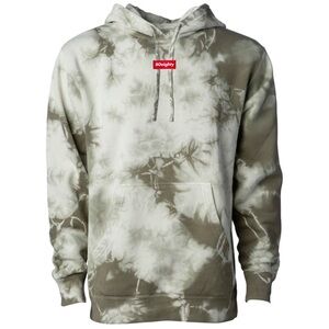 80eighty Men’s Olive and White Tie-Dye Hoodie Small